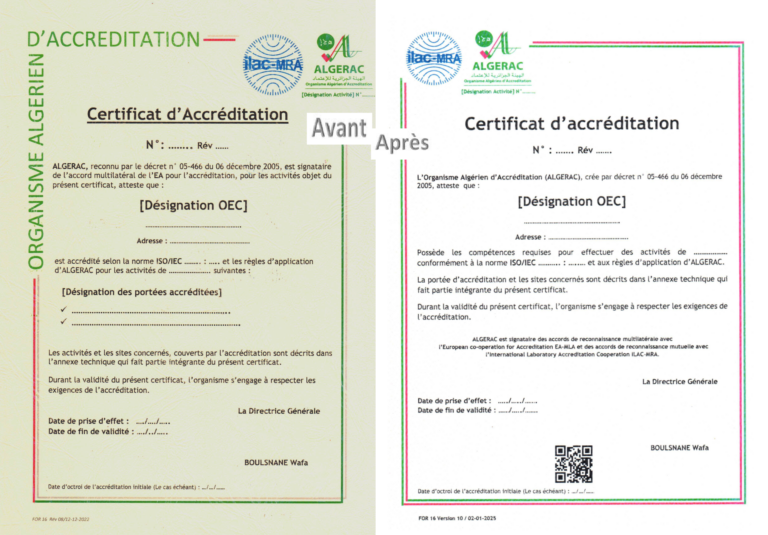 Nouvelle Identité Graphique du Certificat d’Accréditation d’ALGERAC