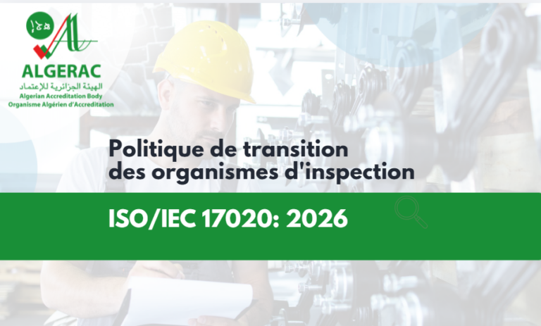 Politique de transition vers la norme ISO/IEC 17020 : 2026